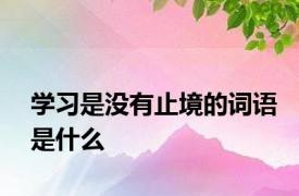 学习是没有止境的词语是什么