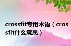 crossfit专用术语（crossfit什么意思）