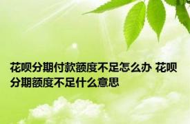 花呗分期付款额度不足怎么办 花呗分期额度不足什么意思