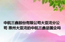 中航三鑫股份有限公司大亚湾分公司 惠州大亚湾的中航三鑫是国企吗