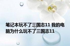 笔记本玩不了三国志11 我的电脑为什么玩不了三国志11