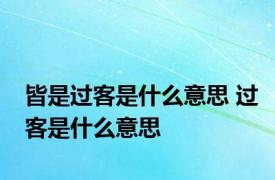 皆是过客是什么意思 过客是什么意思