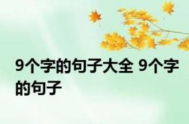 9个字的句子大全 9个字的句子