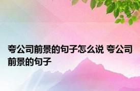 夸公司前景的句子怎么说 夸公司前景的句子