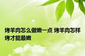 烤羊肉怎么做嫩一点 烤羊肉怎样烤才能最嫩