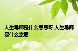 人生导师是什么意思呀 人生导师是什么意思