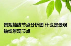 景观轴线节点分析图 什么是景观轴线景观节点