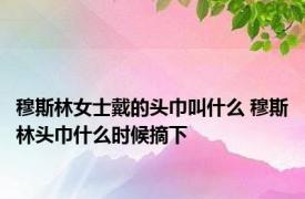 穆斯林女士戴的头巾叫什么 穆斯林头巾什么时候摘下