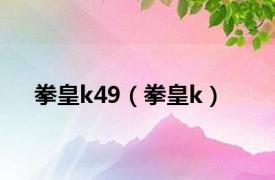 拳皇k49（拳皇k）