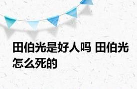 田伯光是好人吗 田伯光怎么死的