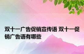 双十一广告促销宣传语 双十一促销广告语有哪些