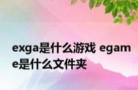 exga是什么游戏 egame是什么文件夹