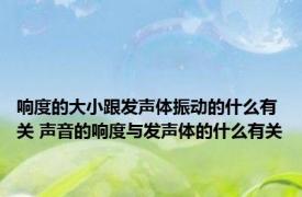 响度的大小跟发声体振动的什么有关 声音的响度与发声体的什么有关