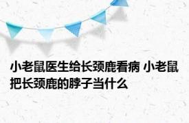 小老鼠医生给长颈鹿看病 小老鼠把长颈鹿的脖子当什么