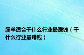 属羊适合干什么行业最赚钱（干什么行业最赚钱）