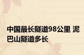 中国最长隧道98公里 泥巴山隧道多长