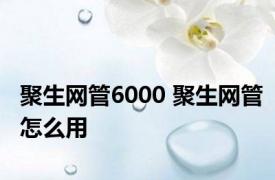 聚生网管6000 聚生网管怎么用 