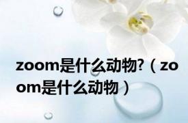 zoom是什么动物?（zoom是什么动物）