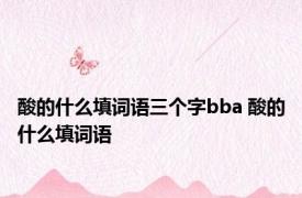 酸的什么填词语三个字bba 酸的什么填词语