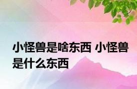 小怪兽是啥东西 小怪兽是什么东西