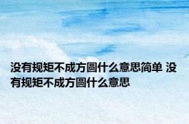 没有规矩不成方圆什么意思简单 没有规矩不成方圆什么意思