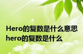 Hero的复数是什么意思 hero的复数是什么