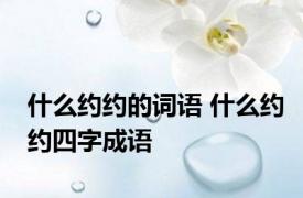 什么约约的词语 什么约约四字成语