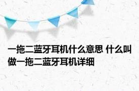 一拖二蓝牙耳机什么意思 什么叫做一拖二蓝牙耳机详细