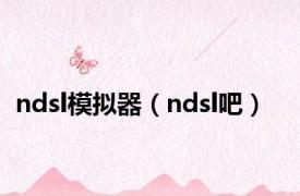 ndsl模拟器（ndsl吧）