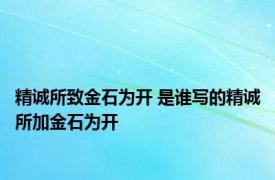 精诚所致金石为开 是谁写的精诚所加金石为开