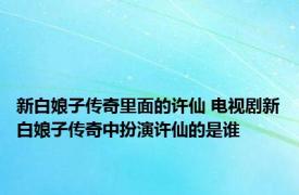 新白娘子传奇里面的许仙 电视剧新白娘子传奇中扮演许仙的是谁