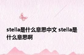 stella是什么意思中文 stella是什么意思啊