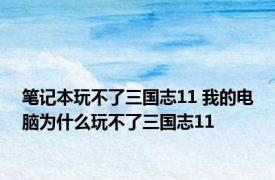 笔记本玩不了三国志11 我的电脑为什么玩不了三国志11