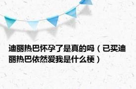 迪丽热巴怀孕了是真的吗（已买迪丽热巴依然爱我是什么梗）