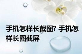 手机怎样长截图? 手机怎样长图截屏