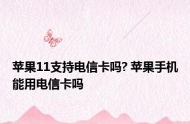 苹果11支持电信卡吗? 苹果手机能用电信卡吗