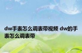 dw手表怎么调表带视频 dw的手表怎么调表带