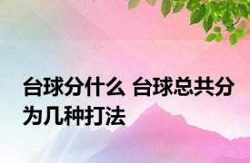 台球分什么 台球总共分为几种打法