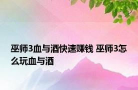 巫师3血与酒快速赚钱 巫师3怎么玩血与酒