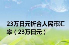 23万日元折合人民币汇率（23万日元）