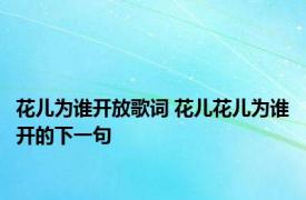 花儿为谁开放歌词 花儿花儿为谁开的下一句