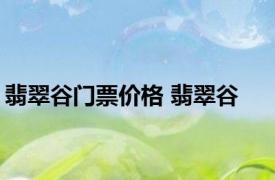 翡翠谷门票价格 翡翠谷 