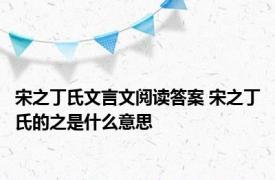 宋之丁氏文言文阅读答案 宋之丁氏的之是什么意思