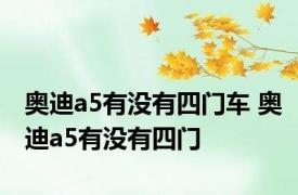 奥迪a5有没有四门车 奥迪a5有没有四门