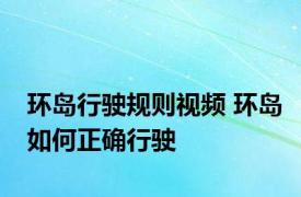 环岛行驶规则视频 环岛如何正确行驶