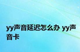 yy声音延迟怎么办 yy声音卡 