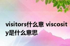 visitors什么意 viscosity是什么意思