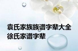 袁氏家族族谱字辈大全 徐氏家谱字辈