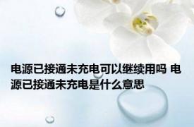 电源已接通未充电可以继续用吗 电源已接通未充电是什么意思