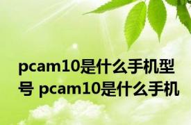 pcam10是什么手机型号 pcam10是什么手机